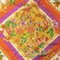 1 Yard Cotton Voile Orange and Pink Floral Golden Garden Print Fabric